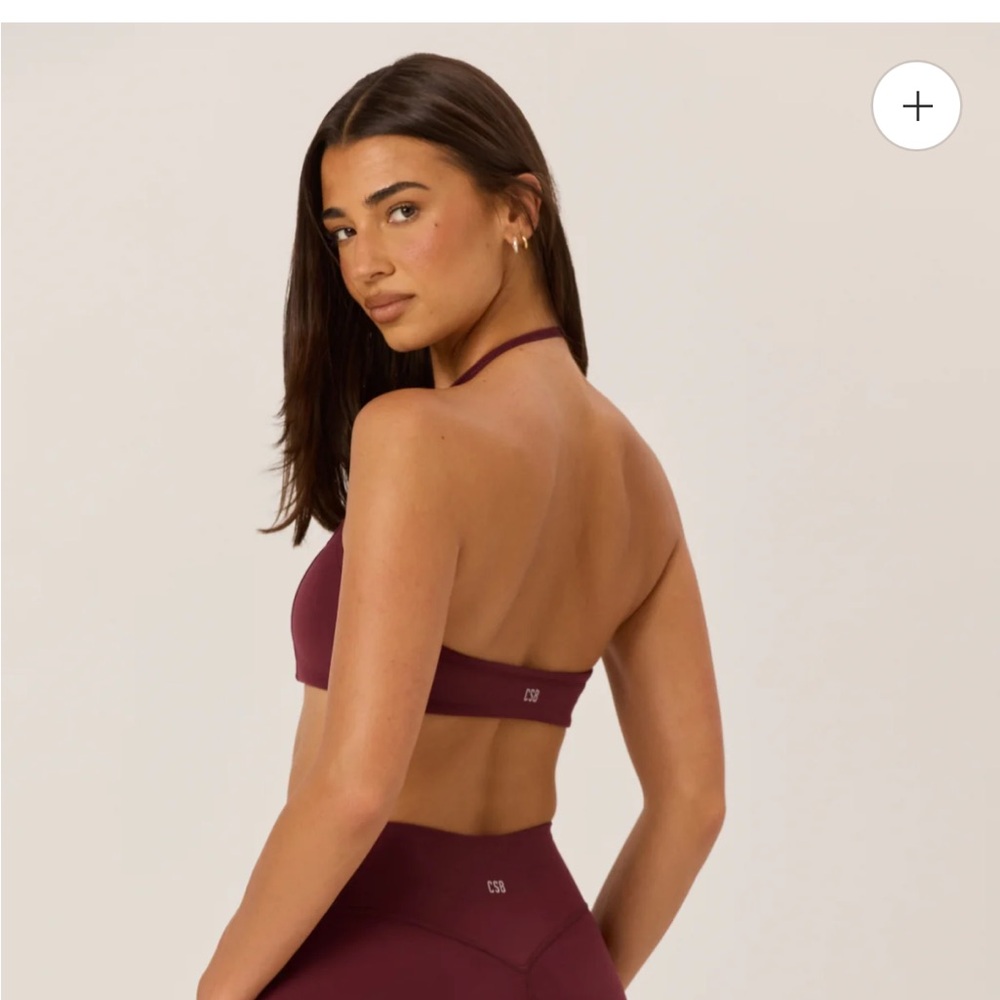 CSB - Women’s Burgundy Sports Bralette — Seamless Support - Picture 3 of 3